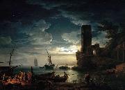 Mediterranean Coast Scene with Fishermen and Boats Claude Joseph Vernet